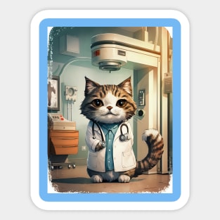 Cute radiologist cat Sticker